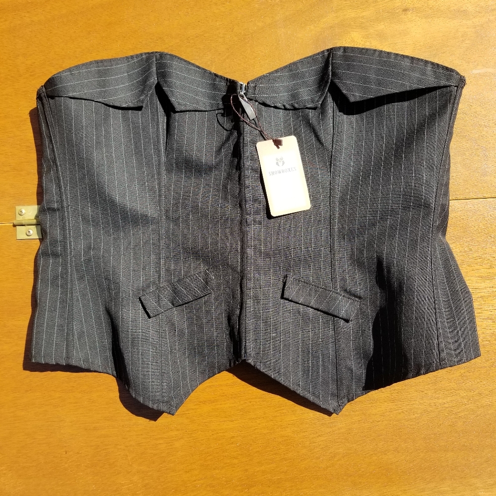 Pinstripe corset